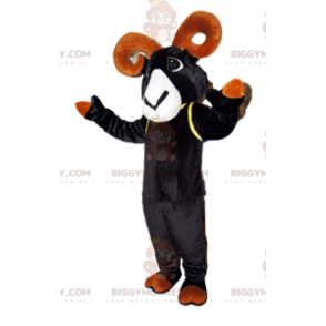 Costume de mascotte BIGGYMONKEY™ de bouquetin noir avec de