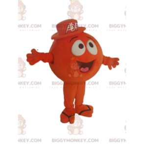 Orange Round Character BIGGYMONKEY™ Mascot Costume, With Big