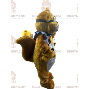 BIGGYMONKEY™ Disfraz de mascota de castor marrón con anteojos