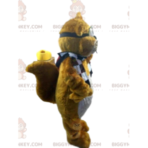 Costume de mascotte BIGGYMONKEY™ de castor marron avec des