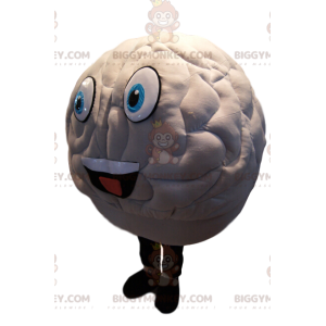 Costume da mascotte BIGGYMONKEY™ White Brain con enorme sorriso