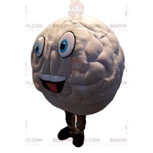 White Brain BIGGYMONKEY™ Maskottchen-Kostüm mit breitem Lächeln