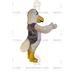 BIGGYMONKEY™ costume da mascotte di gabbiano bianco con il suo