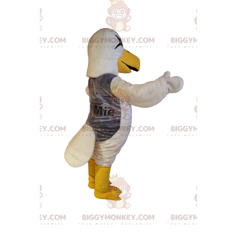 Disfraz de mascota BIGGYMONKEY™ de gaviota blanca con su gran