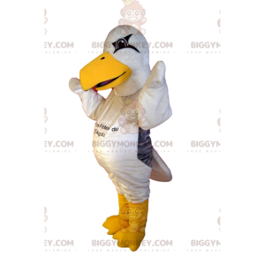 BIGGYMONKEY™ mascot costume of white gull with its large yellow