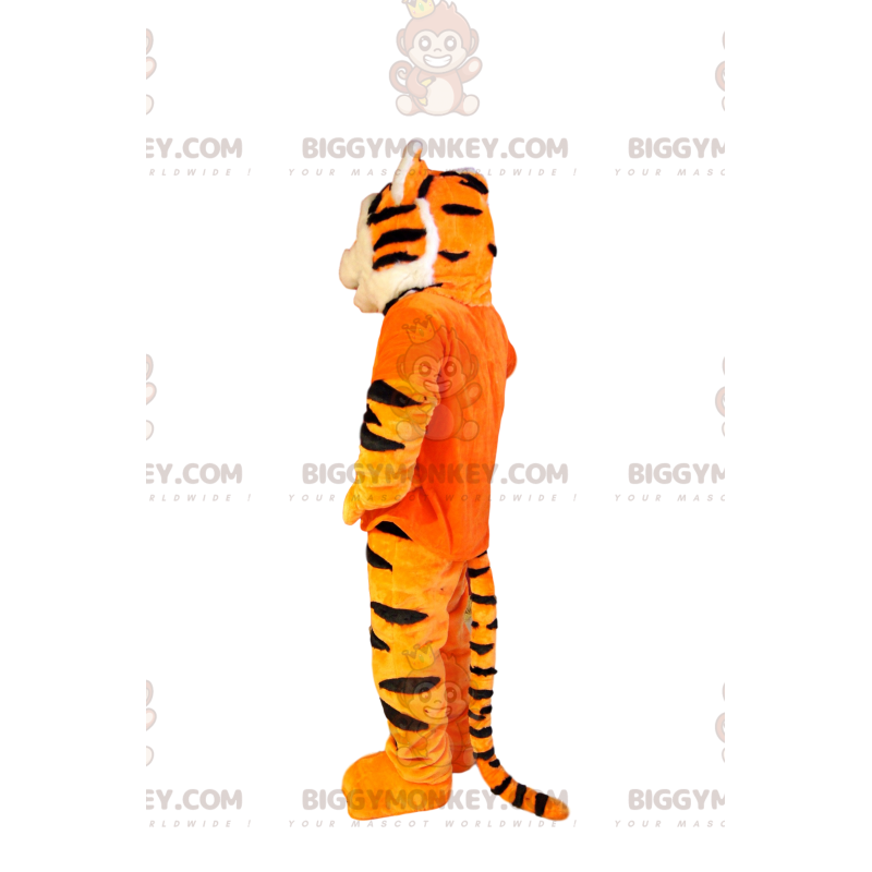 For sød tiger BIGGYMONKEY™ maskotkostume med orange T-shirt -