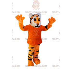 Too Cute Tiger BIGGYMONKEY™ mascottekostuum met oranje T-shirt