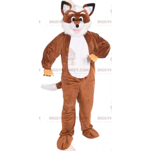 BIGGYMONKEY™ All Furry Orange och White Fox Maskotdräkt -