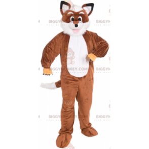 BIGGYMONKEY™ All Furry Orange och White Fox Maskotdräkt -