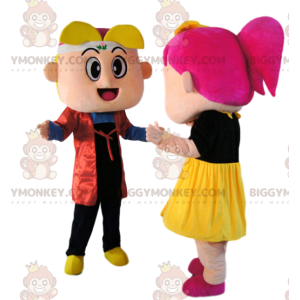 Duo de Costume de mascotte BIGGYMONKEY™ de petite fille et