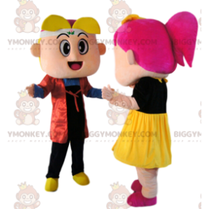 Super Fun Little Girl and Boy BIGGYMONKEY™ Mascot Costume Duo -