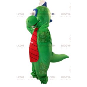 Disfraz de mascota BIGGYMONKEY™ de dragón verde y rojo muy