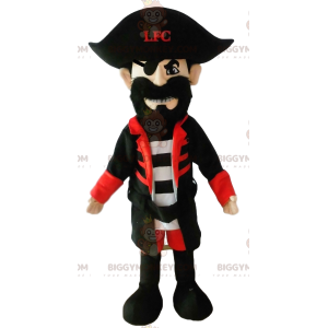 Costume de mascotte BIGGYMONKEY™ de pirate avec un costume noir