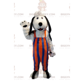 BIGGYMONKEY™ costume da mascotte di cane bianco con tuta a