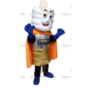 White Stack BIGGYMONKEY™ Mascot Costume with Gold Suit and