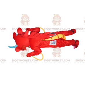 BIGGYMONKEY™ Μασκότ στολή Super Fun Red Dragon με κίτρινα