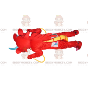 Disfraz de mascota BIGGYMONKEY™ Super Fun Dragón rojo con