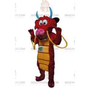 BIGGYMONKEY™ Costume da mascotte Drago rosso super divertente