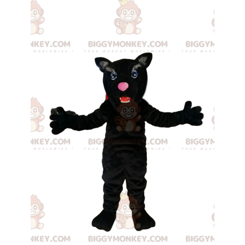 Costume de mascotte BIGGYMONKEY™ de panthère noire avec de