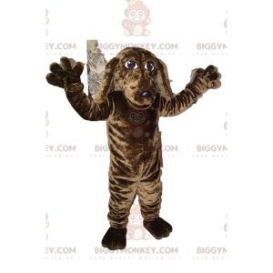 Costume de mascotte BIGGYMONKEY™ de chien marron et noir.