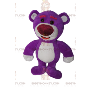 For sød lilla bjørn BIGGYMONKEY™ maskot kostume. bjørnekostume