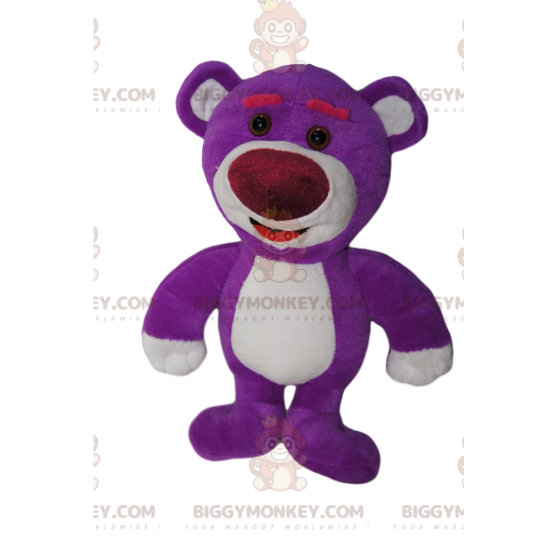 Costume da mascotte BIGGYMONKEY™ dell'orso viola troppo carino.