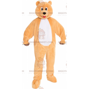Costume de mascotte BIGGYMONKEY™ d'ours orange et blanc géant