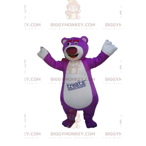 Costume da mascotte Super Allegro Orso Viola BIGGYMONKEY™.