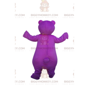 Super Cheerful Purple Bear BIGGYMONKEY™ Mascot Costume. purple