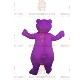 Super wesoły kostium maskotki fioletowy niedźwiedź