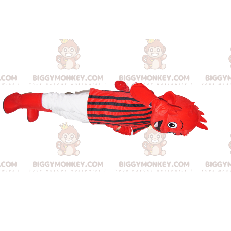 Red Alien BIGGYMONKEY™-mascottekostuum in rode en zwarte