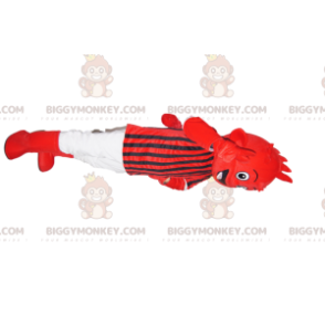 Red Alien BIGGYMONKEY™-mascottekostuum in rode en zwarte