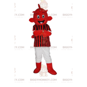 Red Alien BIGGYMONKEY™-mascottekostuum in rode en zwarte