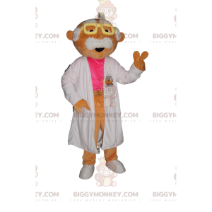 Costume da mascotte BIGGYMONKEY™ da scienziato baffuto con