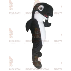 Costume da mascotte Orca BIGGYMONKEY™ in bianco e nero. costume