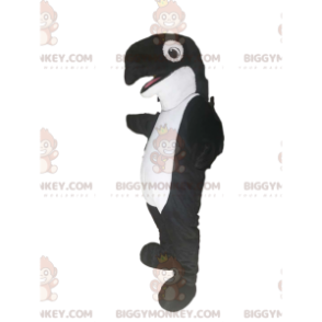 Costume da mascotte Orca BIGGYMONKEY™ in bianco e nero. costume