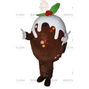 Schokoladen-Ei BIGGYMONKEY™ Maskottchen-Kostüm mit weißer