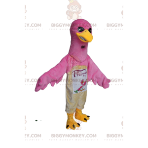 Pink eagle BIGGYMONKEY™ mascot costume with an intense gaze.