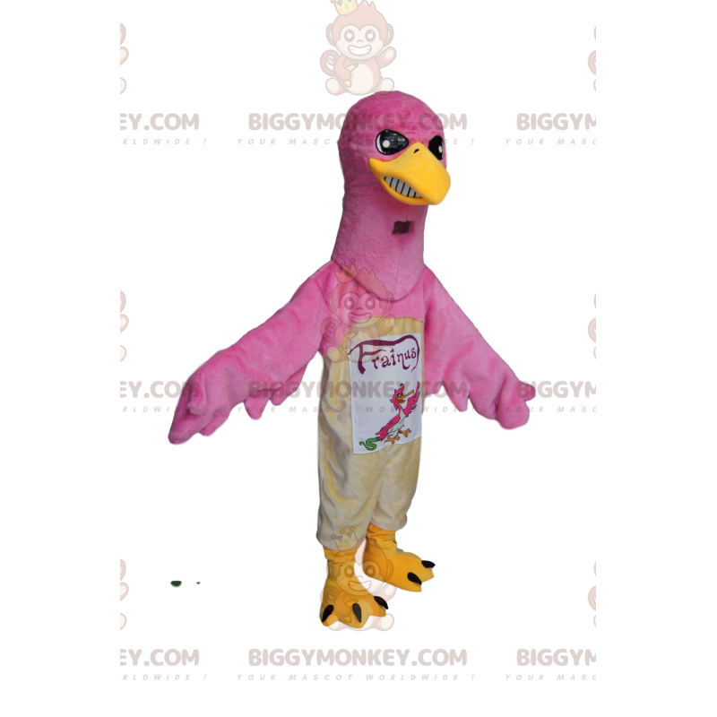 Costume da mascotte Aquila rosa BIGGYMONKEY™ dallo sguardo