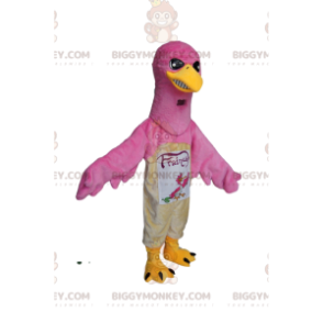 Costume de mascotte BIGGYMONKEY™ d'aigle rose avec un regard