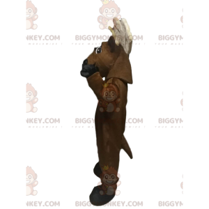 BIGGYMONKEY™ Costume da mascotte Cervo marrone molto allegro