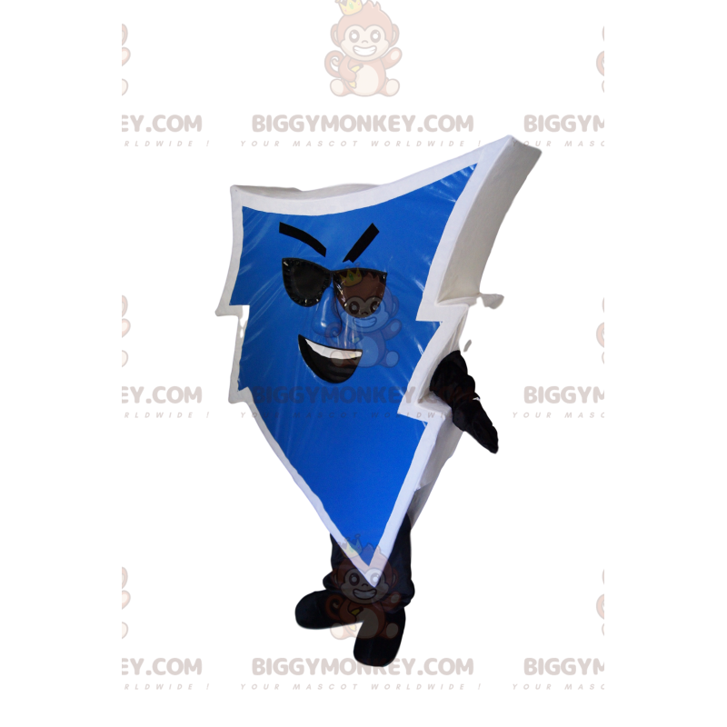 Blue Lightning BIGGYMONKEY™ Mascot Costume with Black