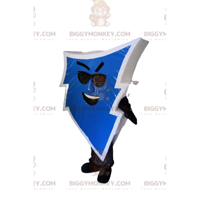 Traje de mascote Blue Lightning BIGGYMONKEY™ com óculos de sol