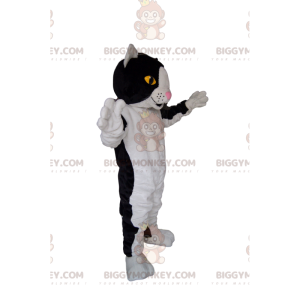 Zwart-witte kat BIGGYMONKEY™ mascottekostuum. Zwart-wit