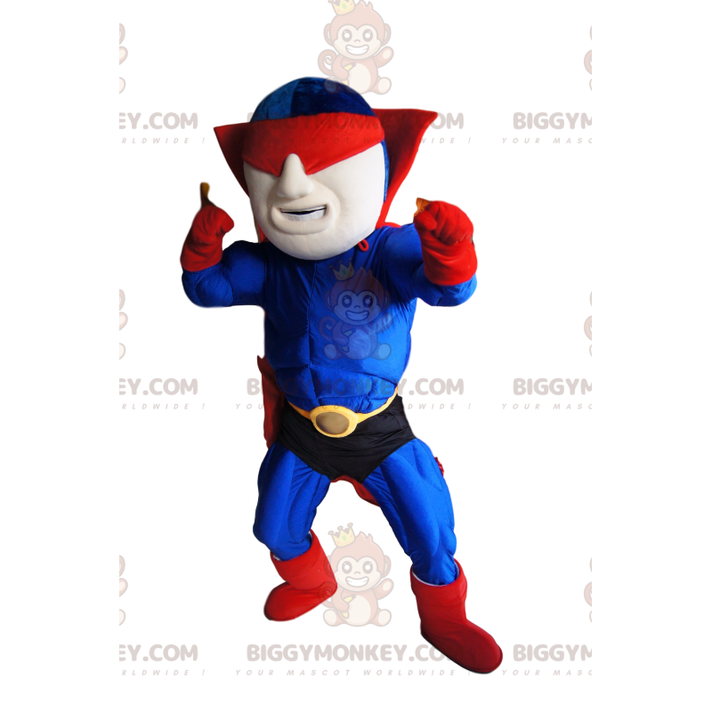 Blå og rød maskeret superhelte BIGGYMONKEY™ maskotkostume -