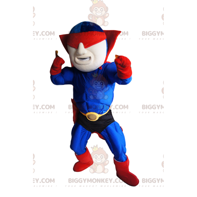 Costume da mascotte BIGGYMONKEY™ da supereroe mascherato blu e