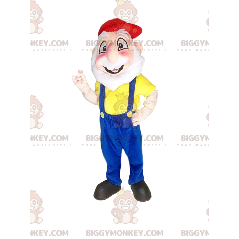 Bearded Man BIGGYMONKEY™ mascottekostuum met blauwe overall en