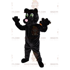 BIGGYMONKEY™ Mascottekostuum Black Panther met prachtige groene