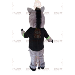 BIGGYMONKEY™ costume da mascotte di cavallo grigio con t-shirt