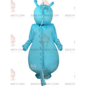 Blauw en wit dinosaurus BIGGYMONKEY™ mascottekostuum.